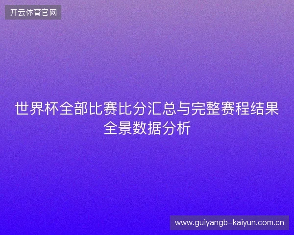 世界杯全部比赛比分汇总与完整赛程结果全景数据分析